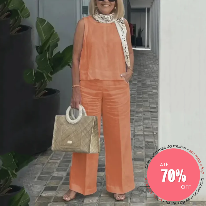 Conjunto Muchate Laranja / P