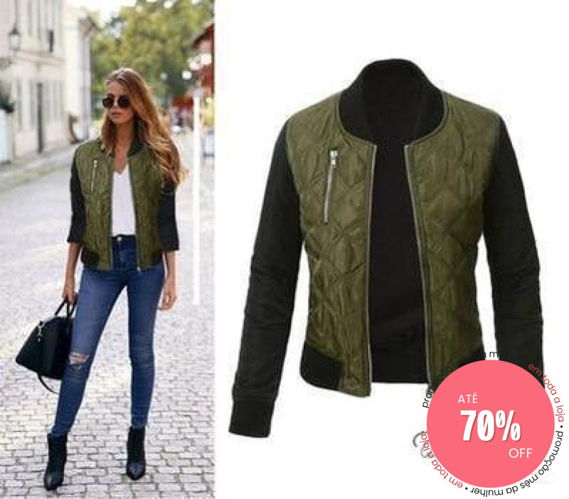 Jaqueta Stitching Verde / P 200000801